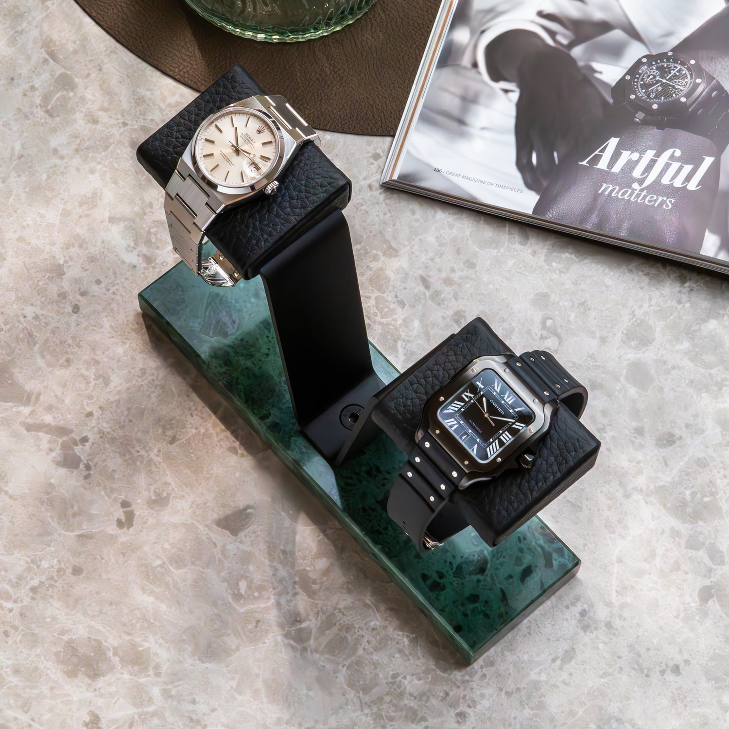 Gullwing Watch Stand - Green/Black